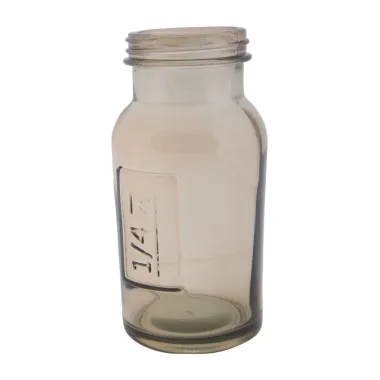Słoik wysoki z pokrywką ze szkła recyklingowanego dymny 6,5x13,5 cm MIN 4